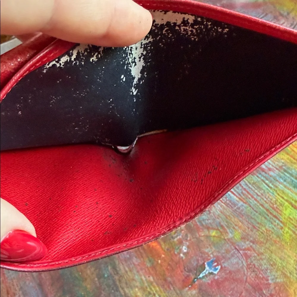 Louis Vuitton Scarlet Epi Leather Wallet Red LV Bi Fold Unisex Vintage
